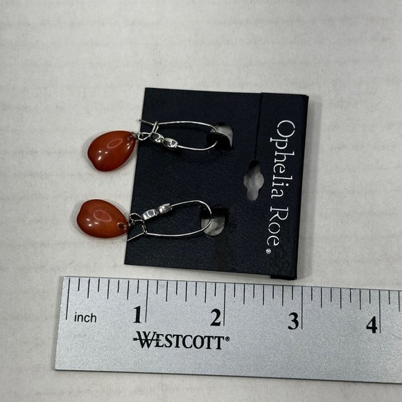 Ophelia Roe Women's Dangly Single Teardrop Shaped Acrylic Wire Clasp Earrings - Picture 5 of 5